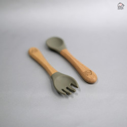 copy of copy of ZOOY Bamboo Silicone Spoon & Fork (Yellow Mustard)