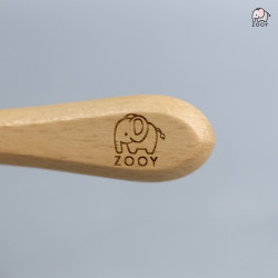 ZOOY Bamboo Silicone Spoon & Fork (Pebble Blue)