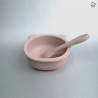 ZOOY Bear Bowl Silicone Suction With Spoon (Dusty Pink)