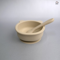 ZOOY Bear Bowl Silicone Suction With Spoon (Sandy Nude)