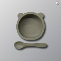 copy of ZOOY Bear Bowl Silicone Suction With Spoon (Dusty Pink)