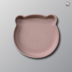 ZOOY Bear Plate Silicone Suction (Dusty Pink)