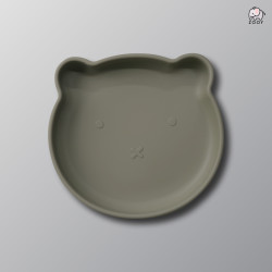 ZOOY Bear Plate Silicone Suction (Green Sage)