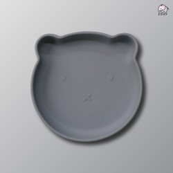 ZOOY Bear Plate Silicone Suction (Pebble Blue)