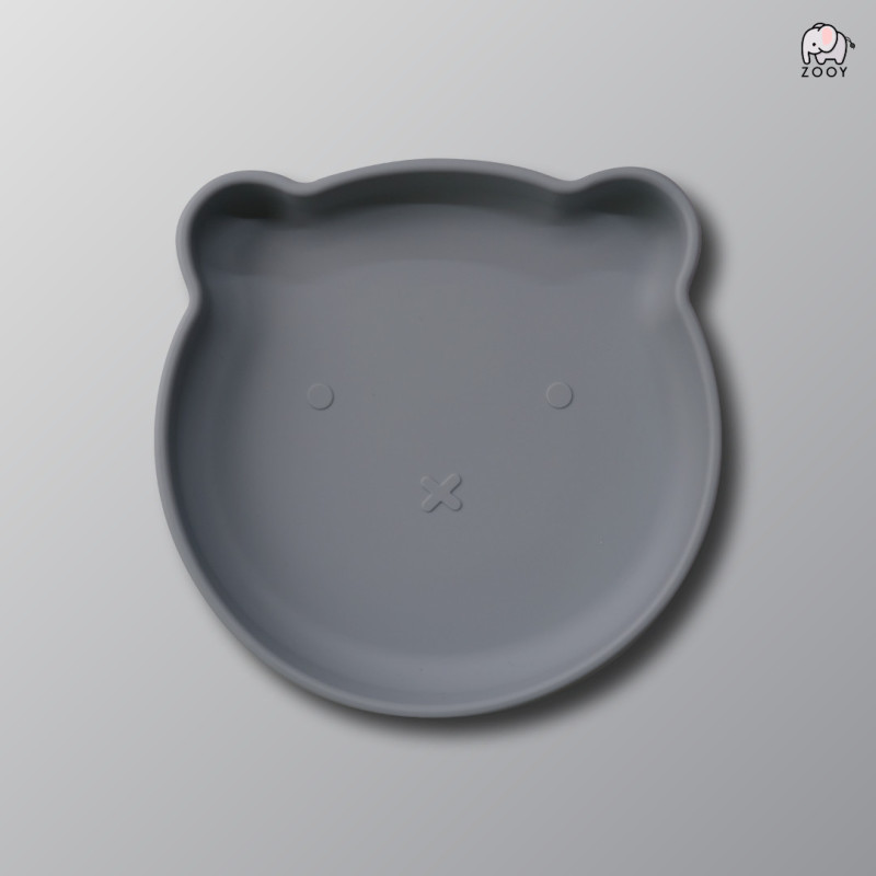 ZOOY Bear Plate Silicone Suction (Pebble Blue)