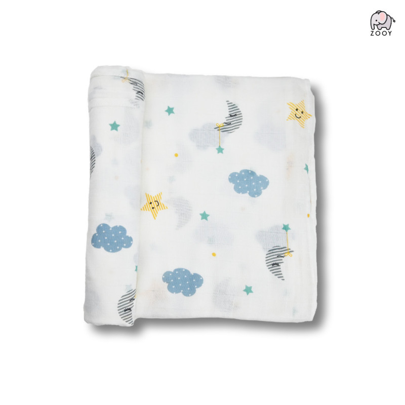 ZOOY Muslin Bamboo and Cotton Swaddle (Twilight)