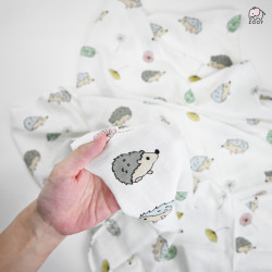 ZOOY Muslin Bamboo & Cotton Swaddle (Hedgehog)